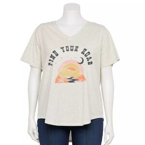 Find Your Road Women's Plus Size Tee Grey